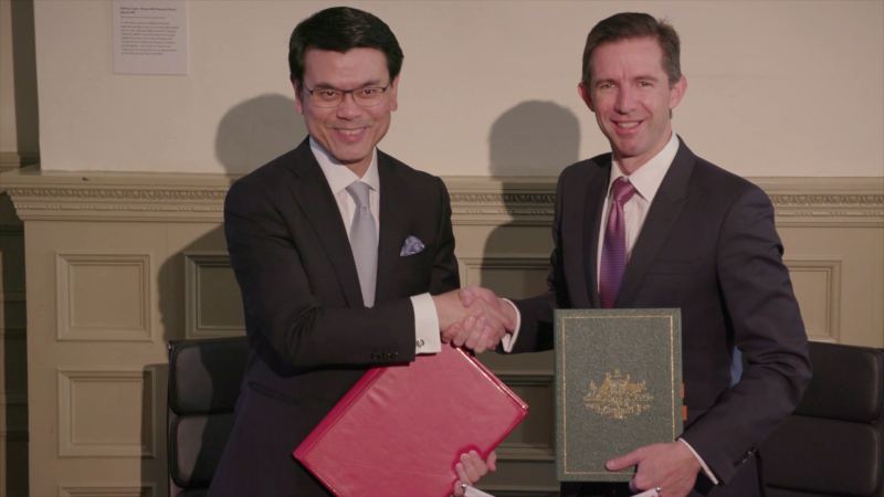 香港澳洲簽訂自貿協定