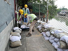 piling sandbags piling sandbags