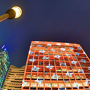 HK landmarks lit up
