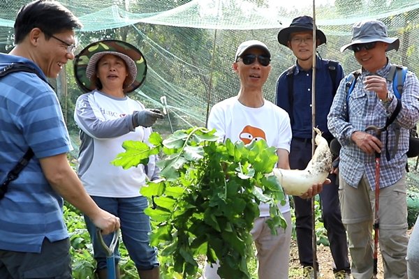 互動協作:村民和城中人支持荔枝窩復耕復育，黃錦星參與其中。