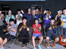 The right chord: Saturday Night Jazz Orchestra leader Taka Hirohama (centre) teaches aspiring jazz players participating in the Community Cultural Ambassador Scheme workshops.