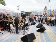 Swinging seafront: The Saturday Night Jazz Orchestra entertains the masses on the Tsim Sha Tsui waterfront.