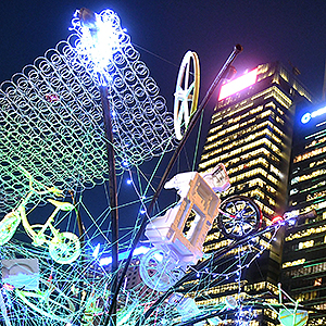 HK landmarks lit up