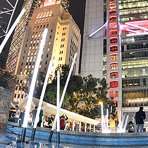 HK landmarks lit up