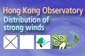 HK Observatory Distribution of strong winds