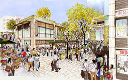 Two-storey block for wet market shops