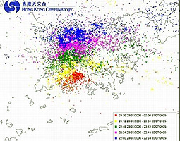 7月20日晚在兩個小時內錄得近萬次閃電