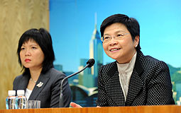 商務及經濟發展局局長劉吳惠蘭(右)