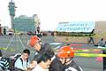 helping 'injured' on airport grounds