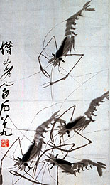 齊白石的《游蝦》