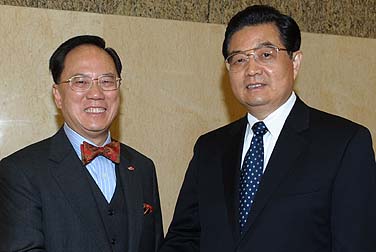 國家主席胡錦濤（右）會見行政長官曾蔭權